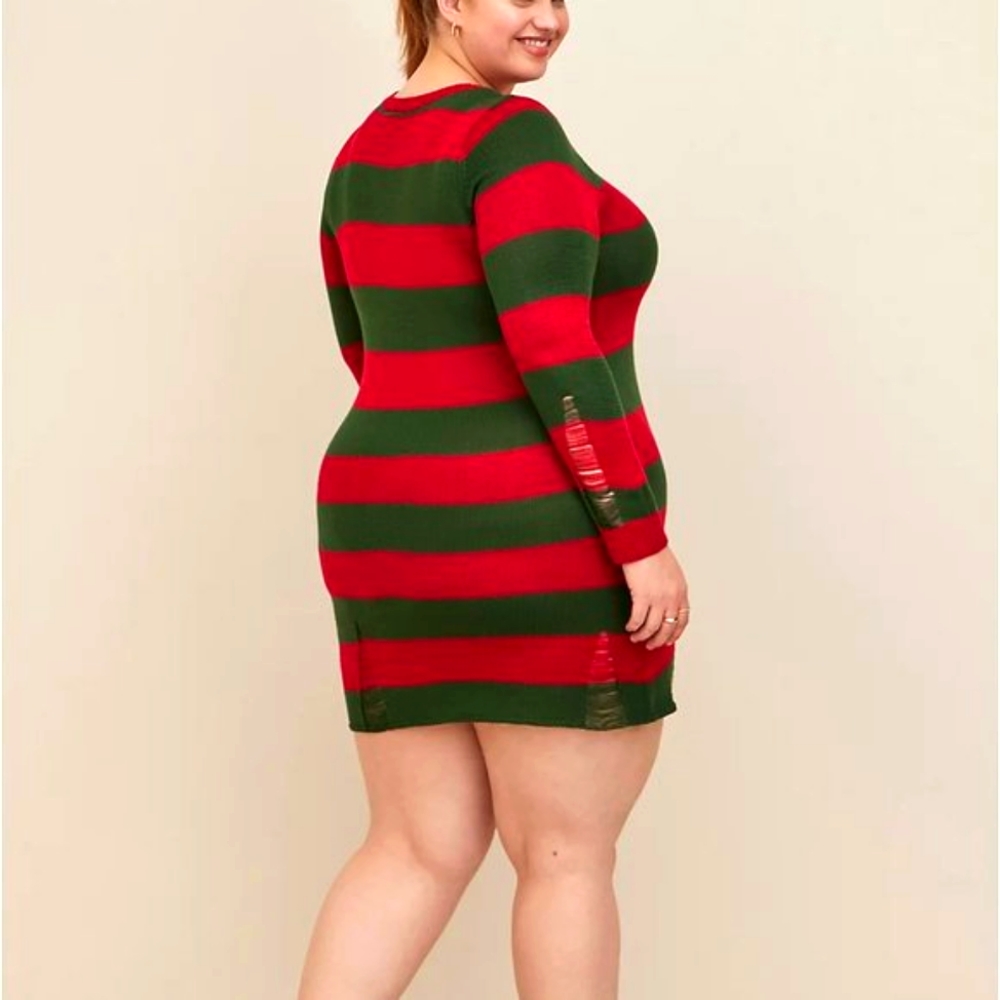 ❤️NWT VINTAGE TORRID NIGHTMARE ON ELM STREET FREDDY KRUGER COSTUME DRESS PLUS - Picture 2 of 12